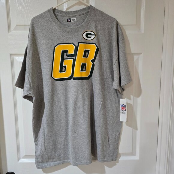 Green Bay Packers Men's NFL Team Apparel SS T-Shirt Cotton Blend Gray Sz 2XL NWT - Picture 1 of 7